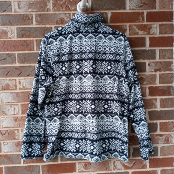 Lands End snowflake Print fleece jacket - Picture 2 of 6